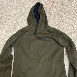 Slim Fit Green Activewear Sweater Hoodie